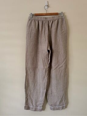 Quince Beige Linen Drawstring PJ Pants M